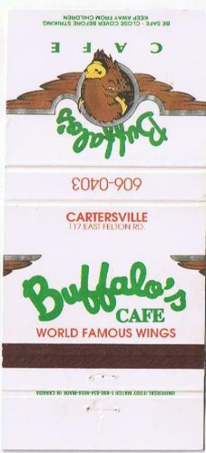 Matchbook Cover Buffalo's Cafe Cartersville Georgia