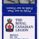 Matchbook Cover Campbellford Royal Canadian Legion Branch 103