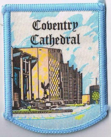 England Patch Badge Coventry Cathedral Handpainted Felt Backing 2.5" x 3"