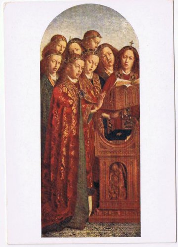 Art Postcard Van Eyck Les Anges Chanteurs The Singing Angels