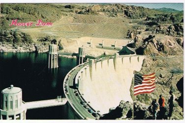Nevada Arizona Postcard Hoover Dam Looking East From Arizona Union Pacific Photo