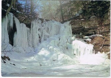 Pennsylvania Postcard Harrison Wright Falls Winter Ricketts Glen State Park