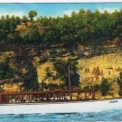 New York Postcard Watkins Glen Capt Palmers Lake Ride Painted Rocks Seneca Lake