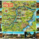 Germany Postcard Koln Cologne Land an der Erft Pictorial Map Multi