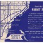 Florida Postcard Miami Parrot Jungle Map on Back