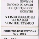 Matchbook Cover Au Vieux Longueuil Restaurant Longueuil Quebec