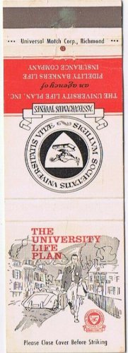 Matchbook Cover University Life Plan Fidelity Insurance