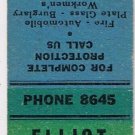 Matchbook Cover Elliot Insurance Agency Bay City Michigan