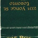 Matchbook Cover The Rose & Crown Toronto Ontario