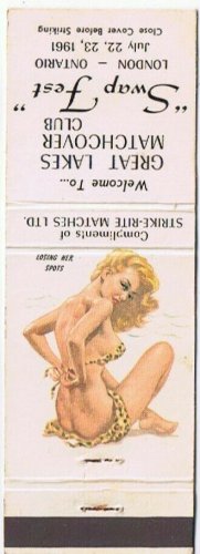 Matchbook Cover Great Lakes Matchcover Swap Fest London Ontario 1961 Spots