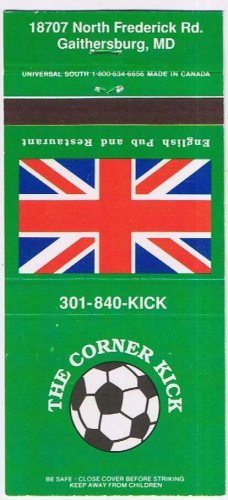 Matchbook Cover The Corner Kick Gaithersburn Maryland