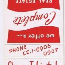Matchbook Cover Charles J Liptak Insurance Pittsburgh Pennsylvania