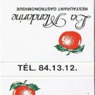 Matchbook Cover La Mandarine Restaurant Gastronomique Guadeloupe