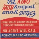 Matchbook Cover American Life & Accident Insurance St Louis Missouri