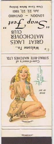 Matchbook Cover Great Lakes Matchcover Swap Fest London Ontario 1961 Like Brand