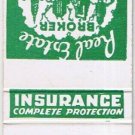 Matchbook Cover James J Moore Insurance Pottstown Pennsylvania
