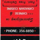 Matchbook Cover China Doll Restaurant Niagara Falls Ontario