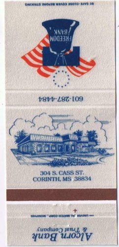 Matchbook Cover Alcorn Bank & Trust Company Corinth Mississippi