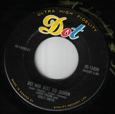 Louis Prima Kelly Smith Bei Mir Bist Du Schon 45 rpm I Don't Know Why Cdn Press