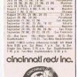 Matchbook Cover Cincinnati Reds 1972 National League Champions 1973 Schedule