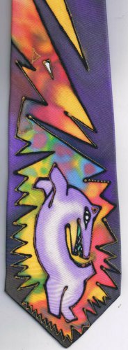 Miron Neck Tie Crazy Dog Cartoon 100% Silk