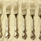 6 Birks Regency Plate Louis de France Dinner Forks NO Monogram 7" 1950s