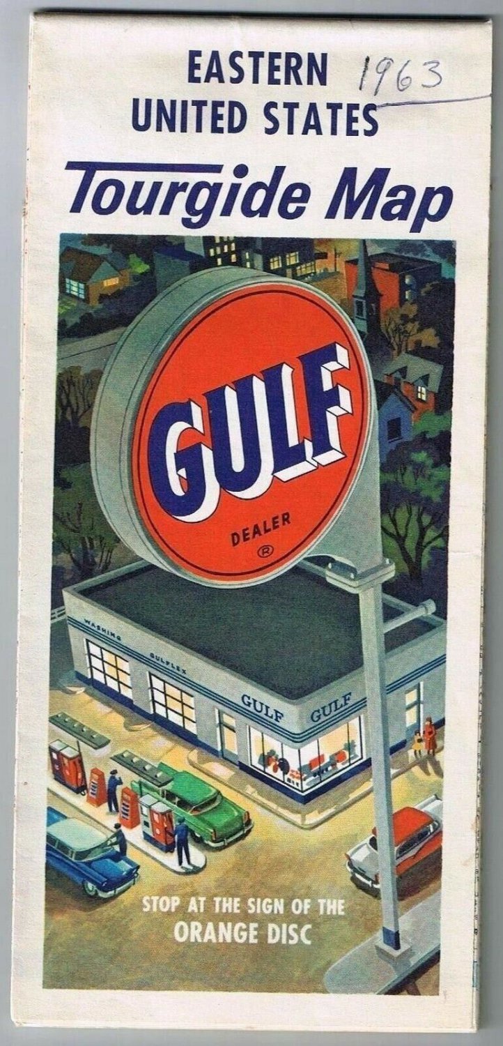 Gulf Oil Tourguide Roadmap Eastern United States 1963