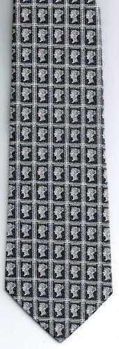 Vintage Mens Necktie Postage Stamps 1d One Penny Black Peter Klinger Philately
