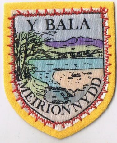 Wales Patch Badge Y Bala Meirionnydd Handpainted Handpainted Felt Backing 2.5x 3