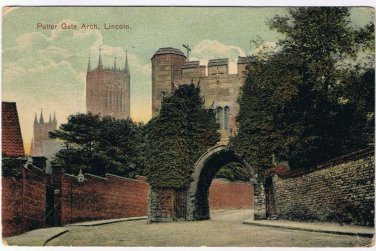 Postcard Potter Gate Arch Lincoln Lincolnshire England UK