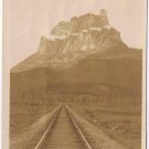Postcard RPPC Castle Mountain Banff Alberta Railway Track
