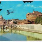 Postcard Saint Angelo's Castle & Basilica Of St Peter's From Tiber Bank Rome