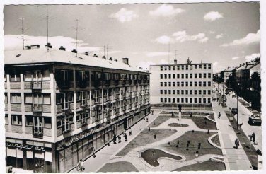 Hungary Postcard RPPC Kaposvar Latinka Sandor Square