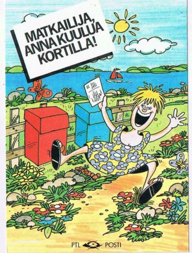Finland Postcard Post Office Matkailija Anna Kuulua Kortilla Tourism