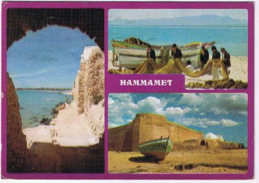 Tunisia Postcard Hammamet Multi View Fishermen