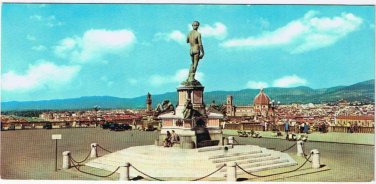 Italy Postcard Firenze Florence Panorama Michelangelo Square  2 3/4" x 6"