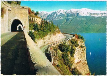 Italy Postcard Garda Lake West Gardesana Road