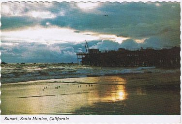 Postcard Sunset Santa Monica Pier California