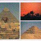 Egypt Postcard Sphinx Pyramids Of Khafre Sunset At Giza Pyramid