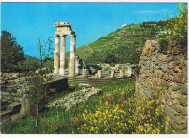 Greece Postcard Delphi Temple Of Athena Pronaea