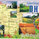 Ohio Postcard Greetings Buckeye State Map Covered Bridge