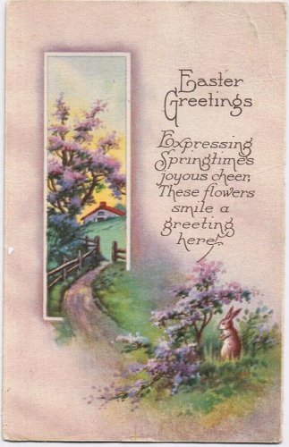 Postcard Easter Greetings Expressing Springtimes Joyous Cheers