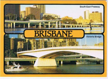 Australia Postcard Brisbane Freeway Victoria Bridge Queensland