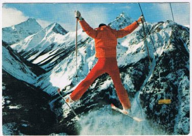 British Columbia BC Postcard Radium Hot Springs Lodge Skiing Panorama Mountain