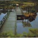 Japan Postcard Bridge Across Lake Lady With Umbrella