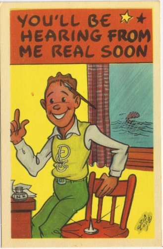 Postcard Comic You'll Be Hearing From Me Real Soon Sit On Tack