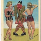 Postcard Comic Lassies Have A Bet I Will No Tell Ye If I Wear Them