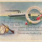 Postcard Hands Across The Sea Ocean Liner
