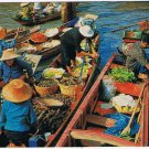 Thailand Postcard Bangkok Floating Market Wat Sai