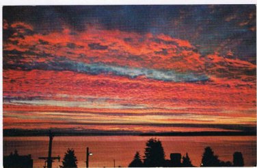 British Columbia BC Postcard Powell River Sunset On The Straits